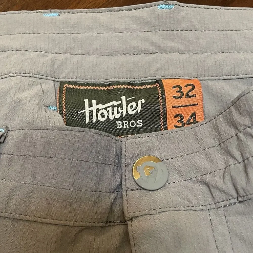 Howler Brothers Men's Pants 32x34 Gray Tech Utility Hiking Gorpcore Outoor